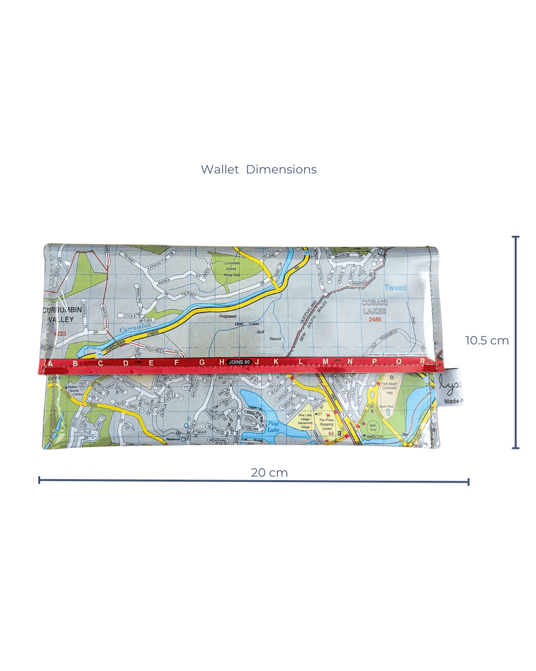 Recycled Street Map Wallet - Gold Coast Currumbin, Elanora and Palm Beach