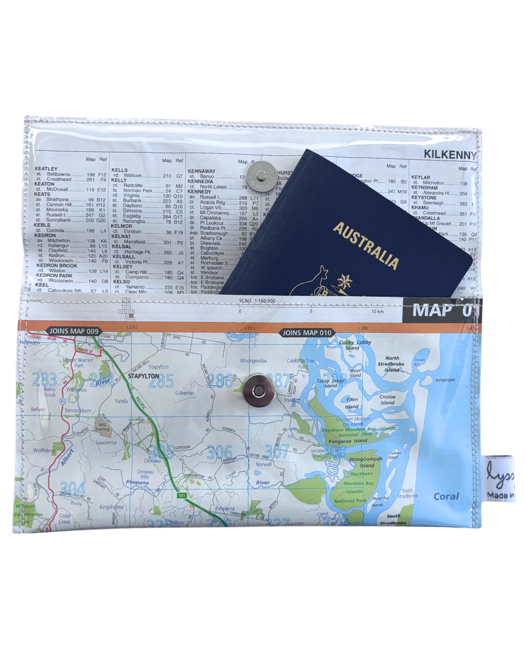 Recycled Street Map Wallet - Gold Coast - Stapylton to Robina