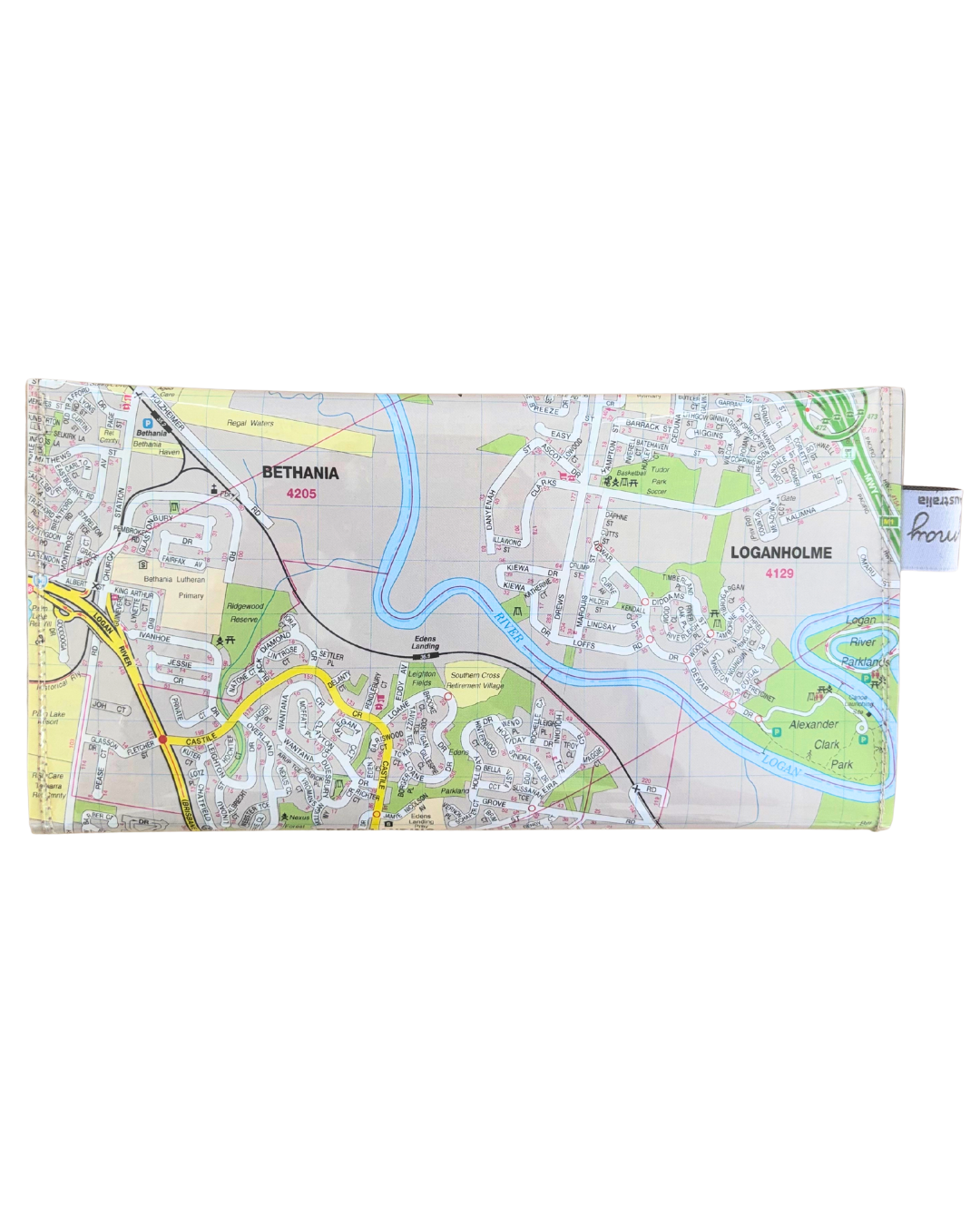 Recycled Street Map Wallet - Loganholme, Holmview, Edens Landing, Bethania, Tanah Merah
