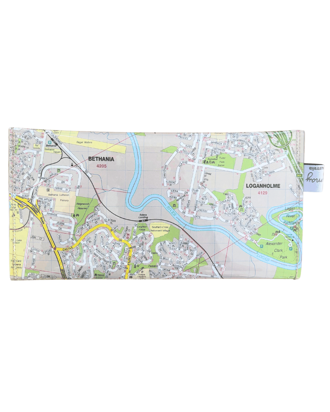 Recycled Street Map Wallet - Loganholme, Holmview, Edens Landing, Bethania, Tanah Merah