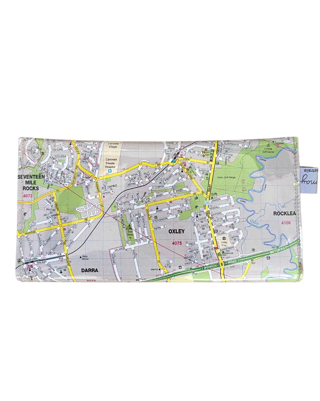 Recycled Street Map Wallet - Oxley, Inala, Durack, Darra, Figtree Pocket