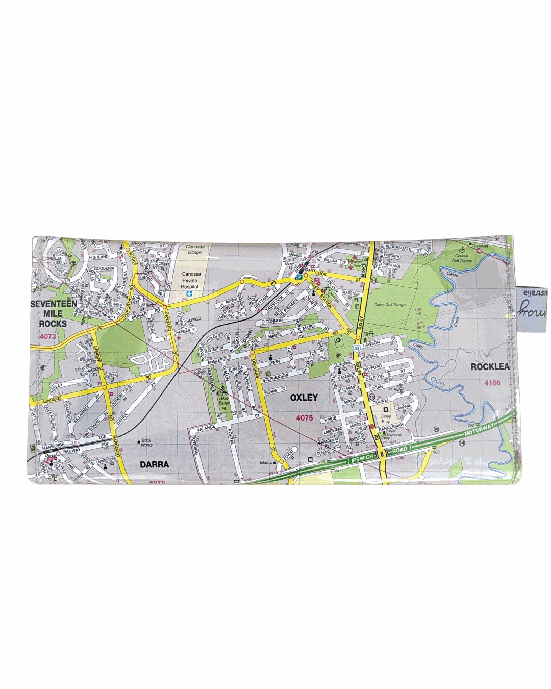 Recycled Street Map Wallet - Oxley, Inala, Durack, Darra, Figtree Pocket