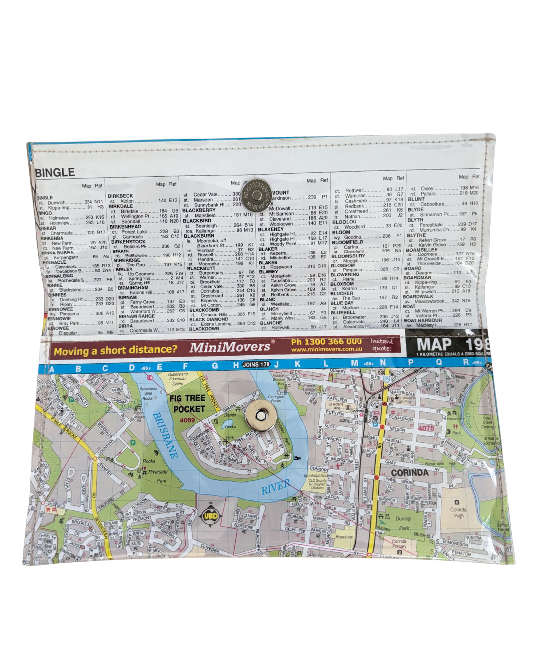 Recycled Street Map Wallet - Oxley, Inala, Durack, Darra, Figtree Pocket