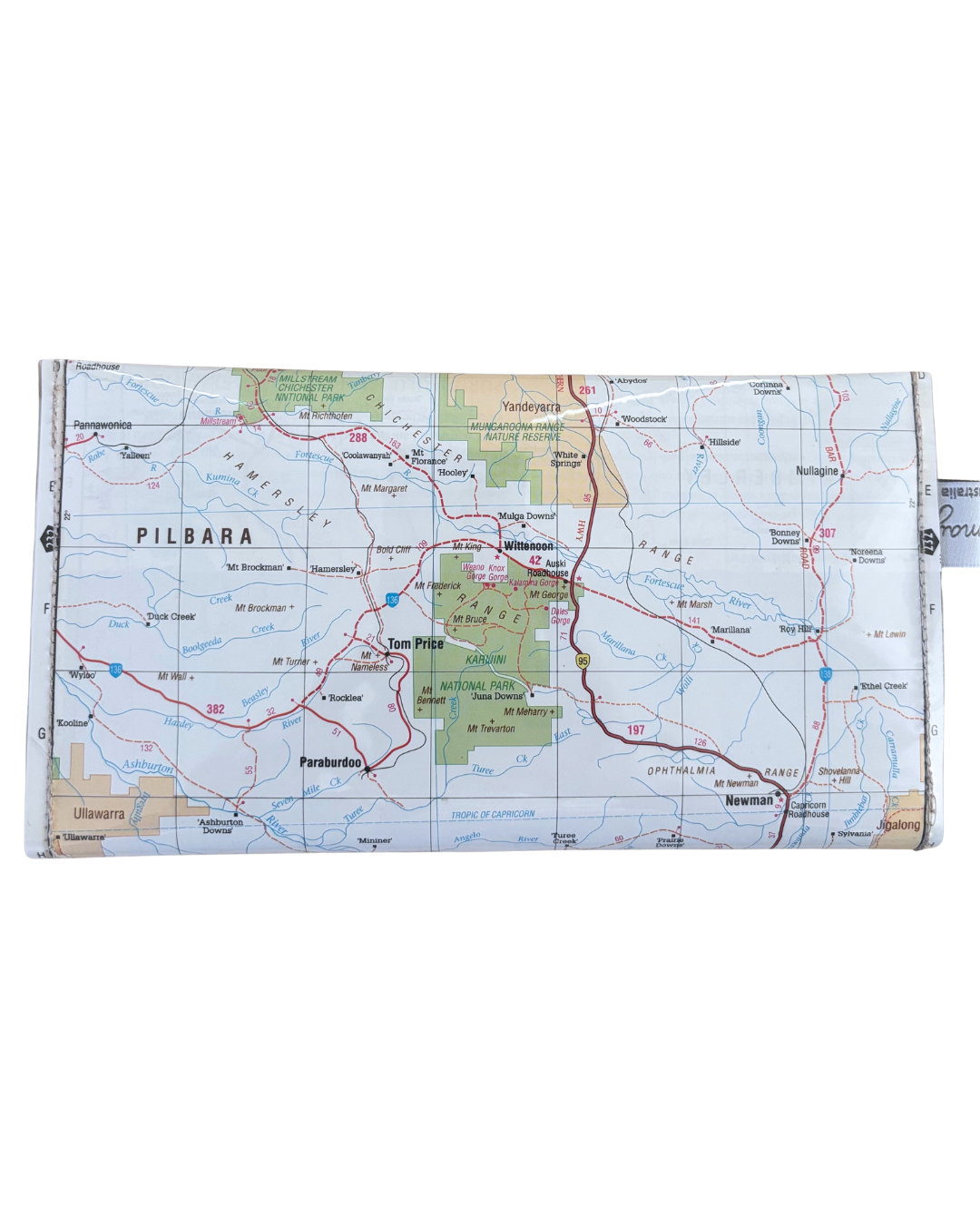 Recycled Map Wallet - WA - Pilbara, Port Headland, Karratha