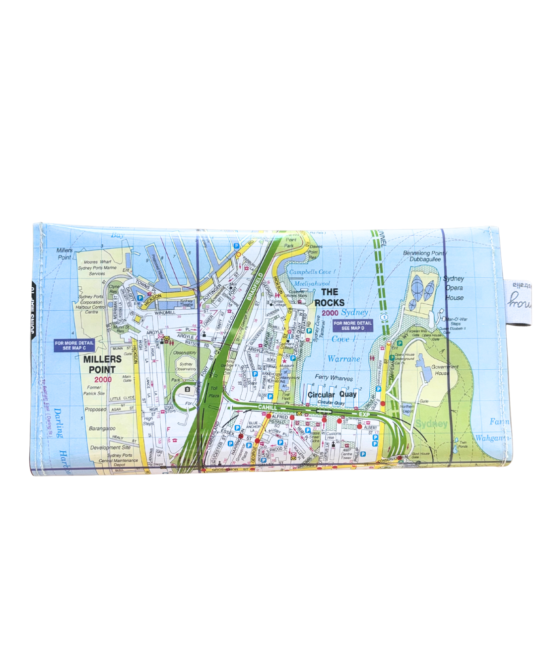 Recycled Street Map Wallet - Lyssy May Handmade Wallet recycled map of Sydney Harbour Bridge and Surrounds