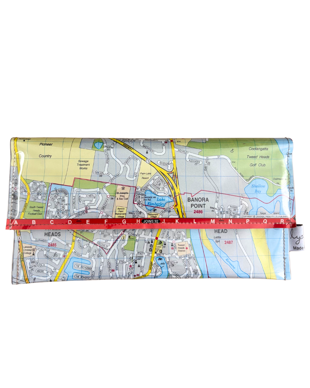 Recycled Street Map Wallet - Gold Coast Tweed Heads, Coolangatta, Banora Point