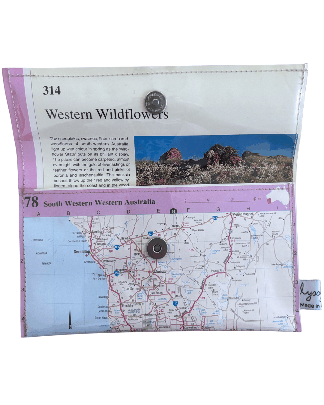 Recycled Map Wallet - WA South West - Explore Australia