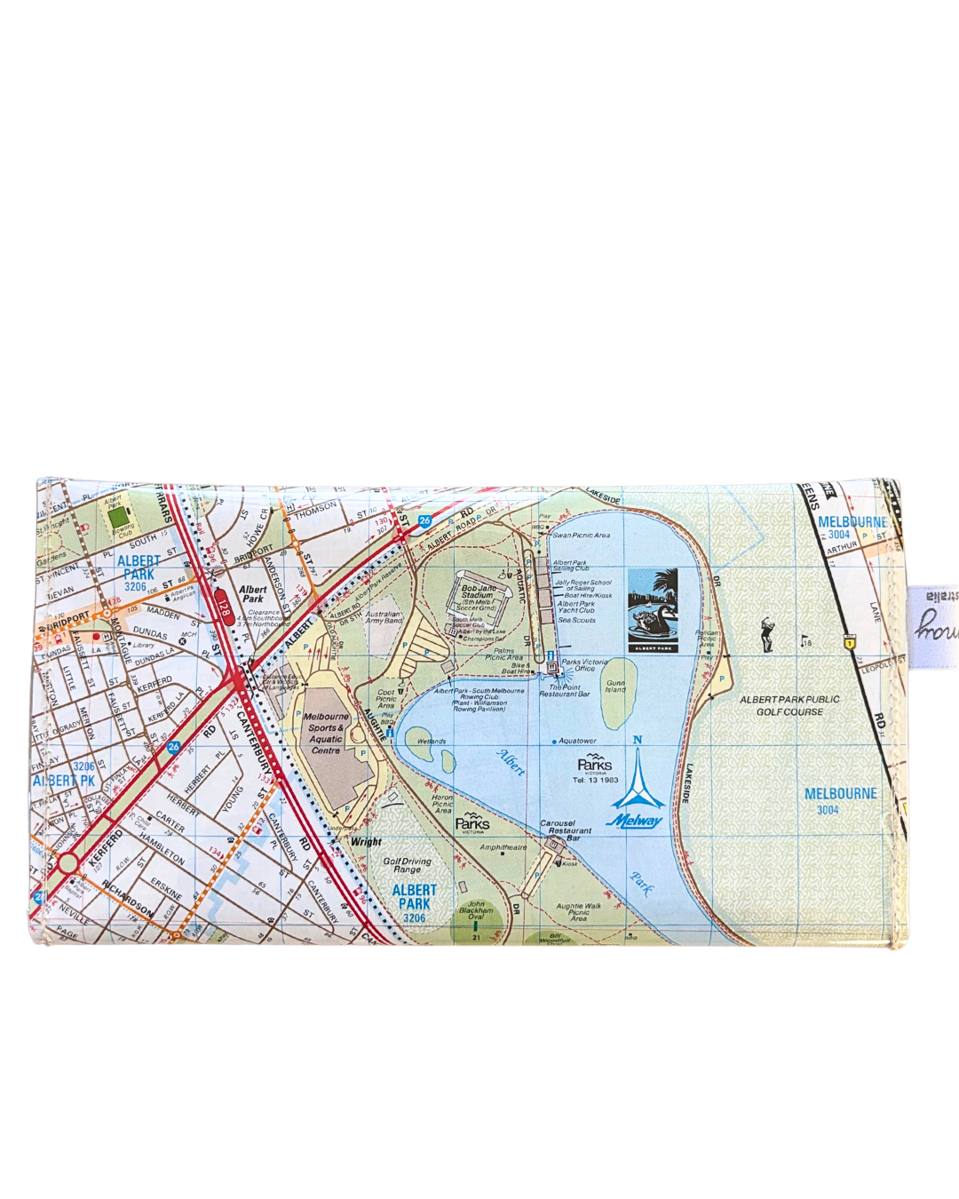 Recycled Street Map Wallet - Lyssy May Handmade Wallet recycled map of Albert Park, Middle Park, South Melbourne