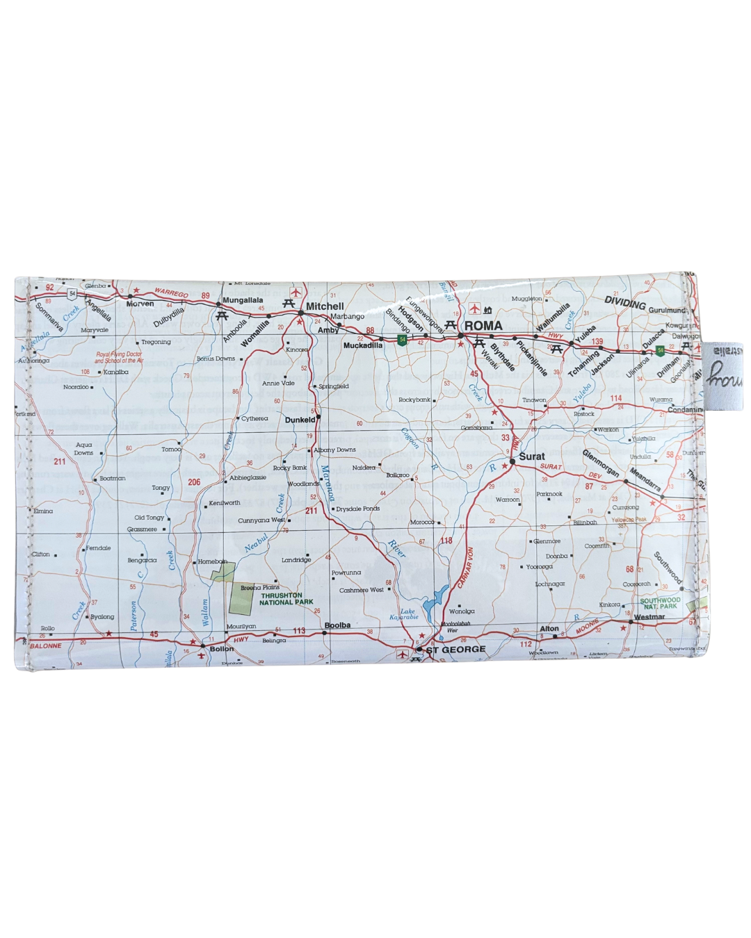 Recycled Map Wallet - QLD - Roma, Injune, Augathella, St George