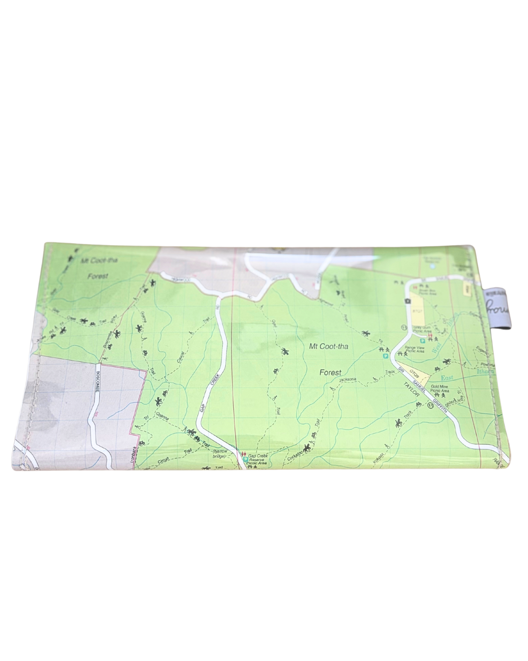 Recycled Street Map Wallet - Mt Coot-tha, Brookfield, Kenmore Hills, The Gap