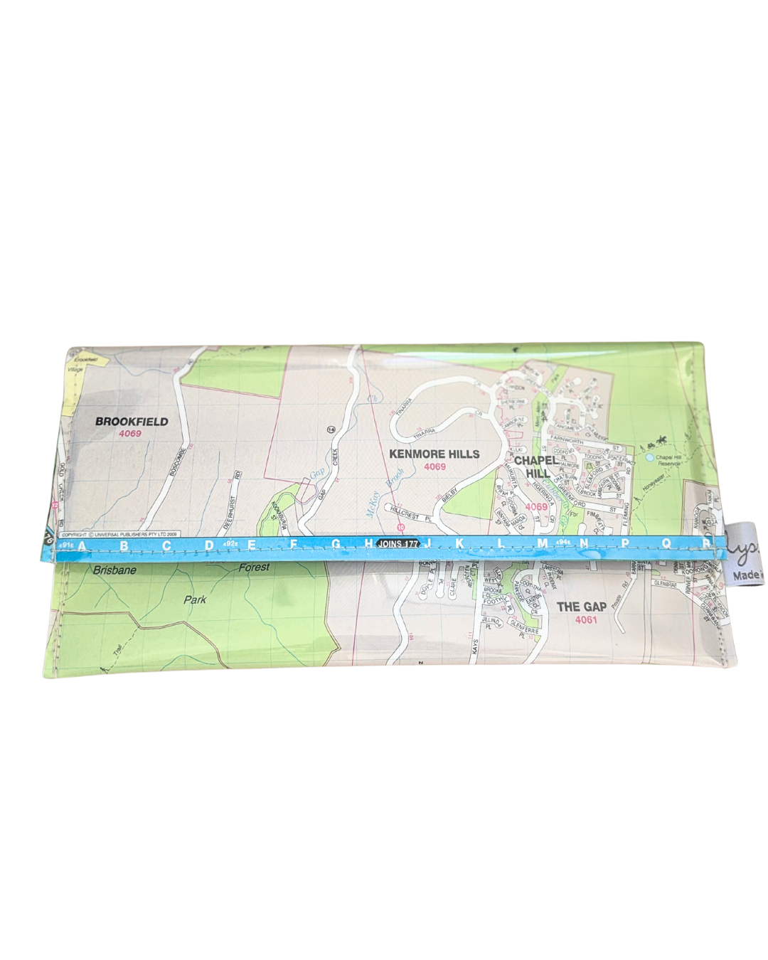 Recycled Street Map Wallet - Mt Coot-tha, Brookfield, Kenmore Hills, The Gap