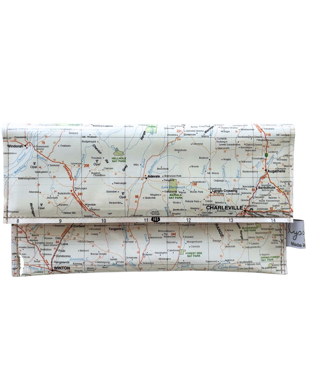 Recycled Map Wallet - Charleville, Longreach, Blackall, Winton