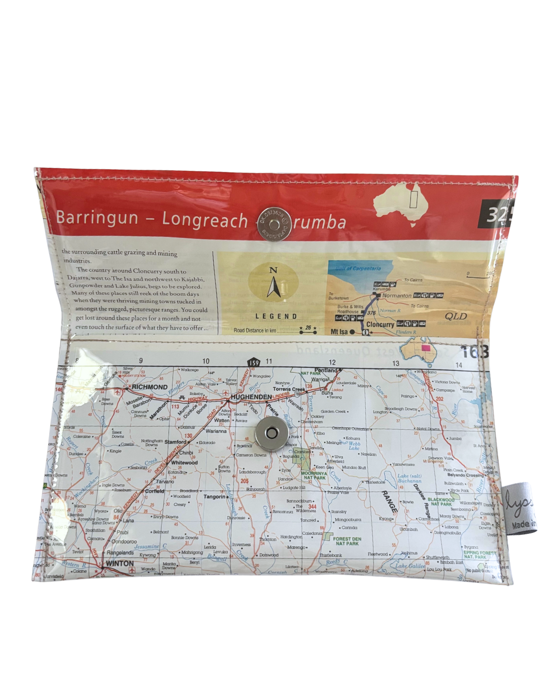 Recycled Map Wallet - Charleville, Longreach, Blackall, Winton
