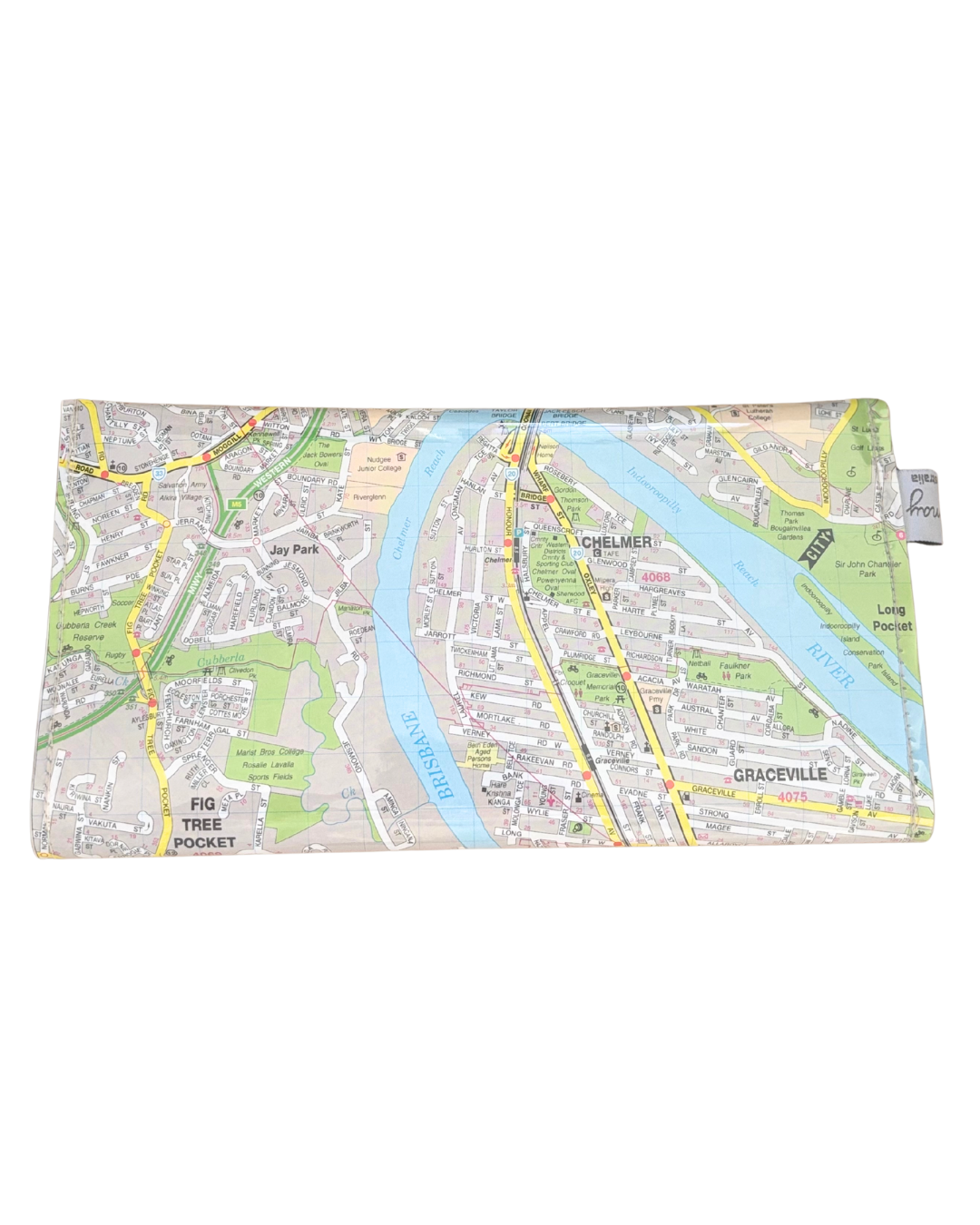 Recycled Street Map Wallet - Indooroopilly, Sherwood, Taringa, Chelmer, Fig Tree Pocket