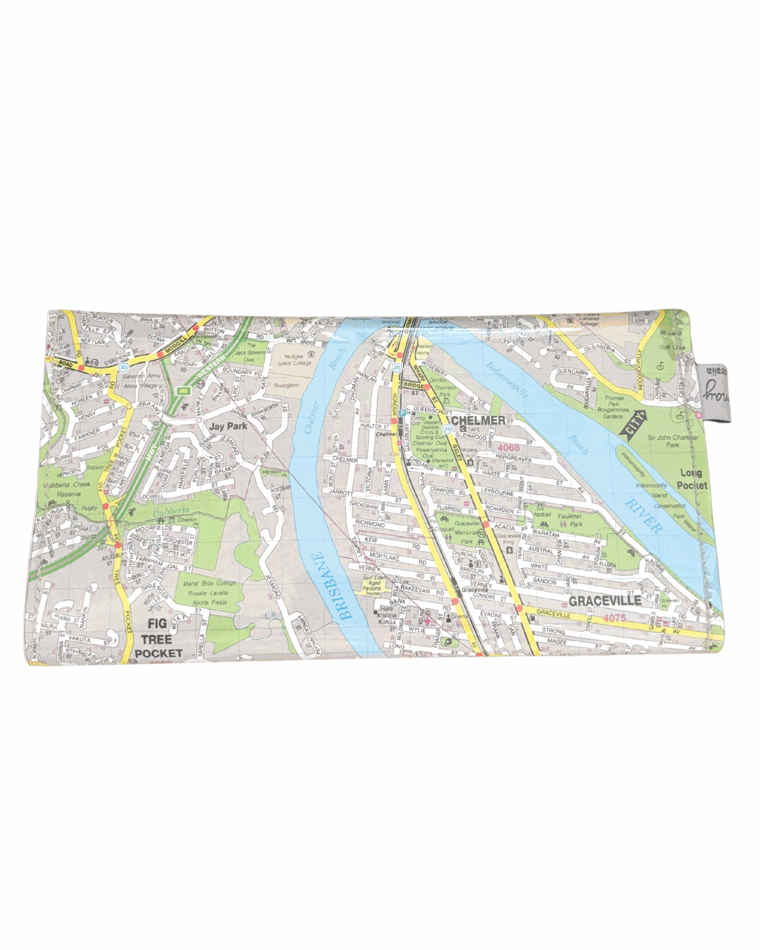 Recycled Street Map Wallet - Indooroopilly, Sherwood, Taringa, Chelmer, Fig Tree Pocket