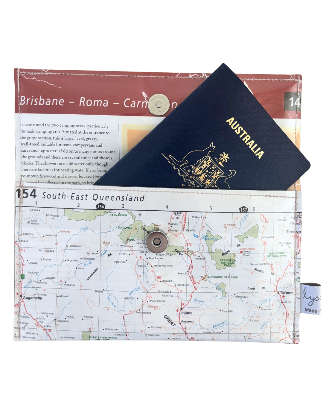 Recycled Map Wallet - QLD - Roma, Injune, Augathella, St George