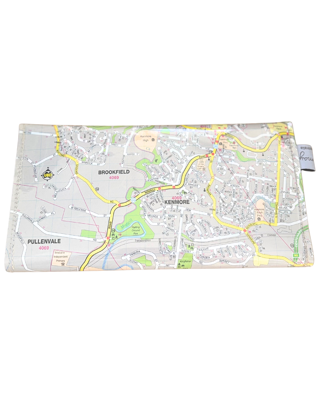 Recycled Street Map Wallet - Kenmore, Kenmore Hills, Jindalee, Pinjarra Hills, Brookfield