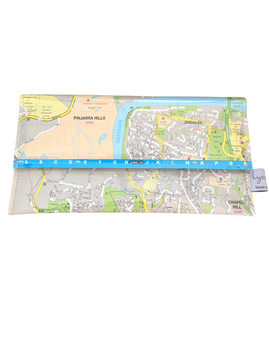 Recycled Street Map Wallet - Kenmore, Kenmore Hills, Jindalee, Pinjarra Hills, Brookfield
