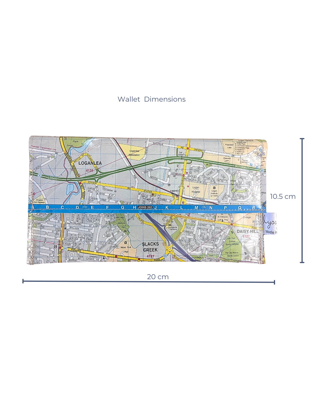 Recycled Street Map Wallet - Loganlea, Meadowbrook, Slacks Creek, Springwood