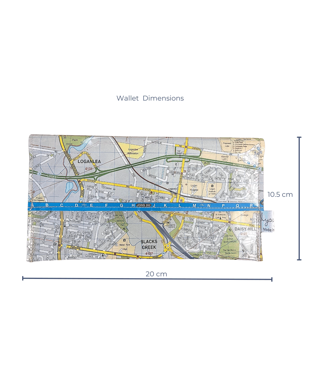 Recycled Street Map Wallet - Loganlea, Meadowbrook, Slacks Creek, Springwood