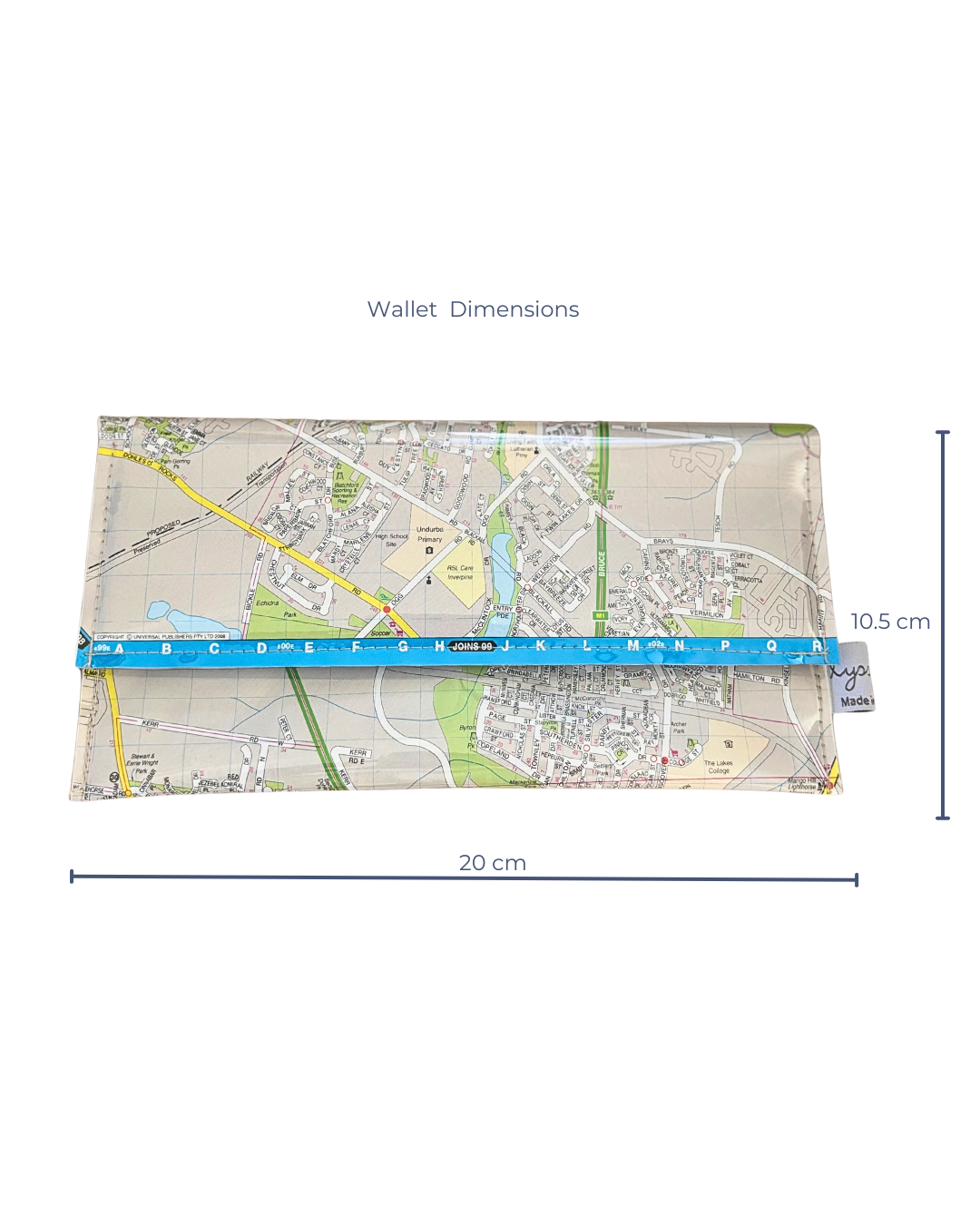 Recycled Street Map Wallet - Murrumba Downs, Griffin, North Lakes, Kallangur, Dakabin