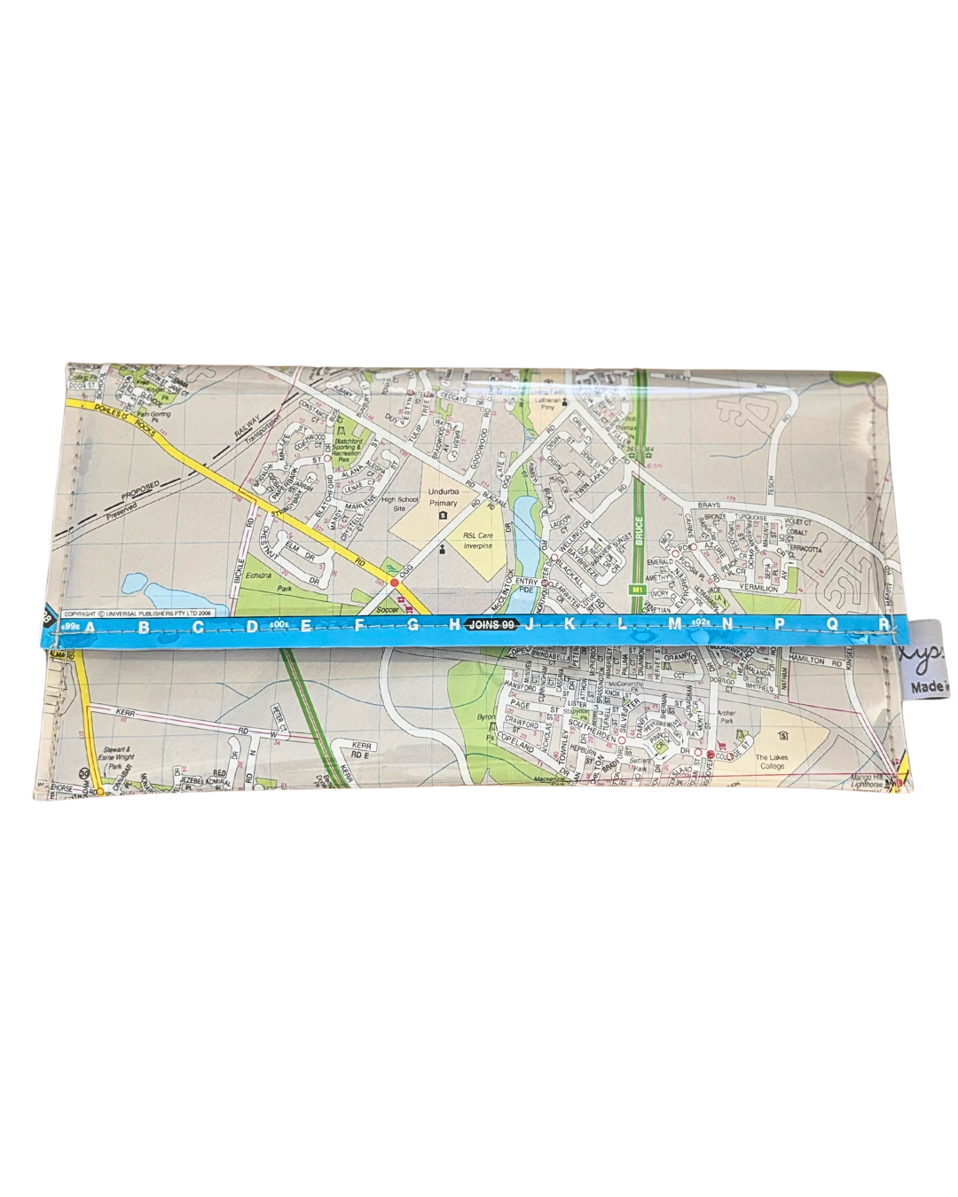 Recycled Street Map Wallet - Murrumba Downs, Griffin, North Lakes, Kallangur, Dakabin