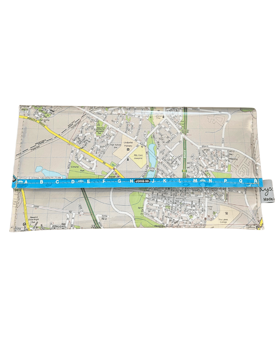 Recycled Street Map Wallet - Murrumba Downs, Griffin, North Lakes, Kallangur, Dakabin