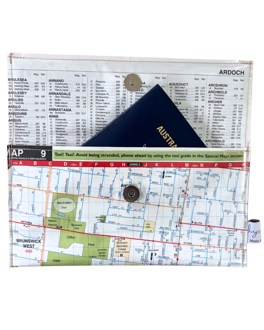 Recycled Street Map Wallet - Carlton North, Parkville, Brunswick