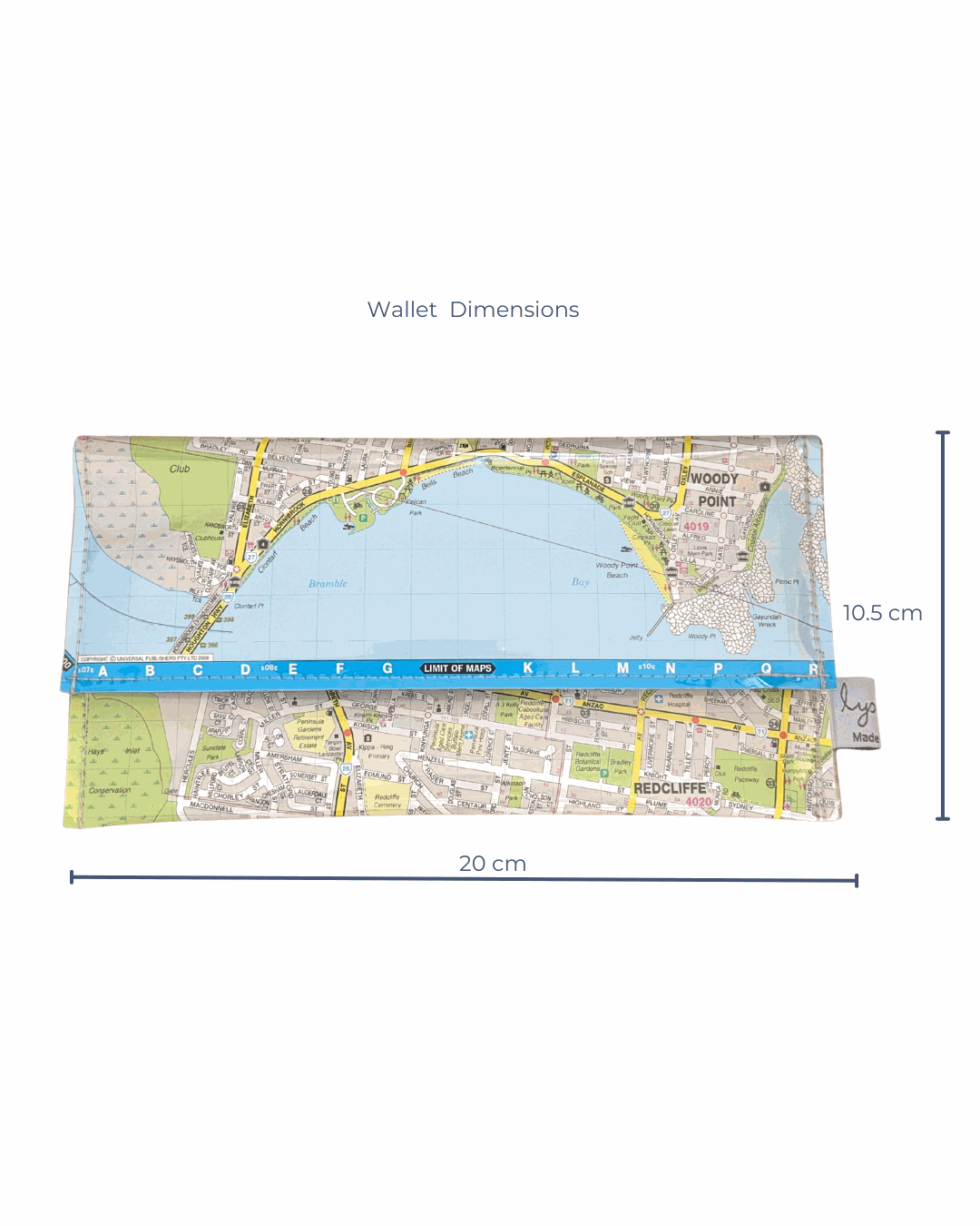 Recycled Street Map Wallet - Redcliffe, Margate, Woody Point, Kippa Ring, Clontarf