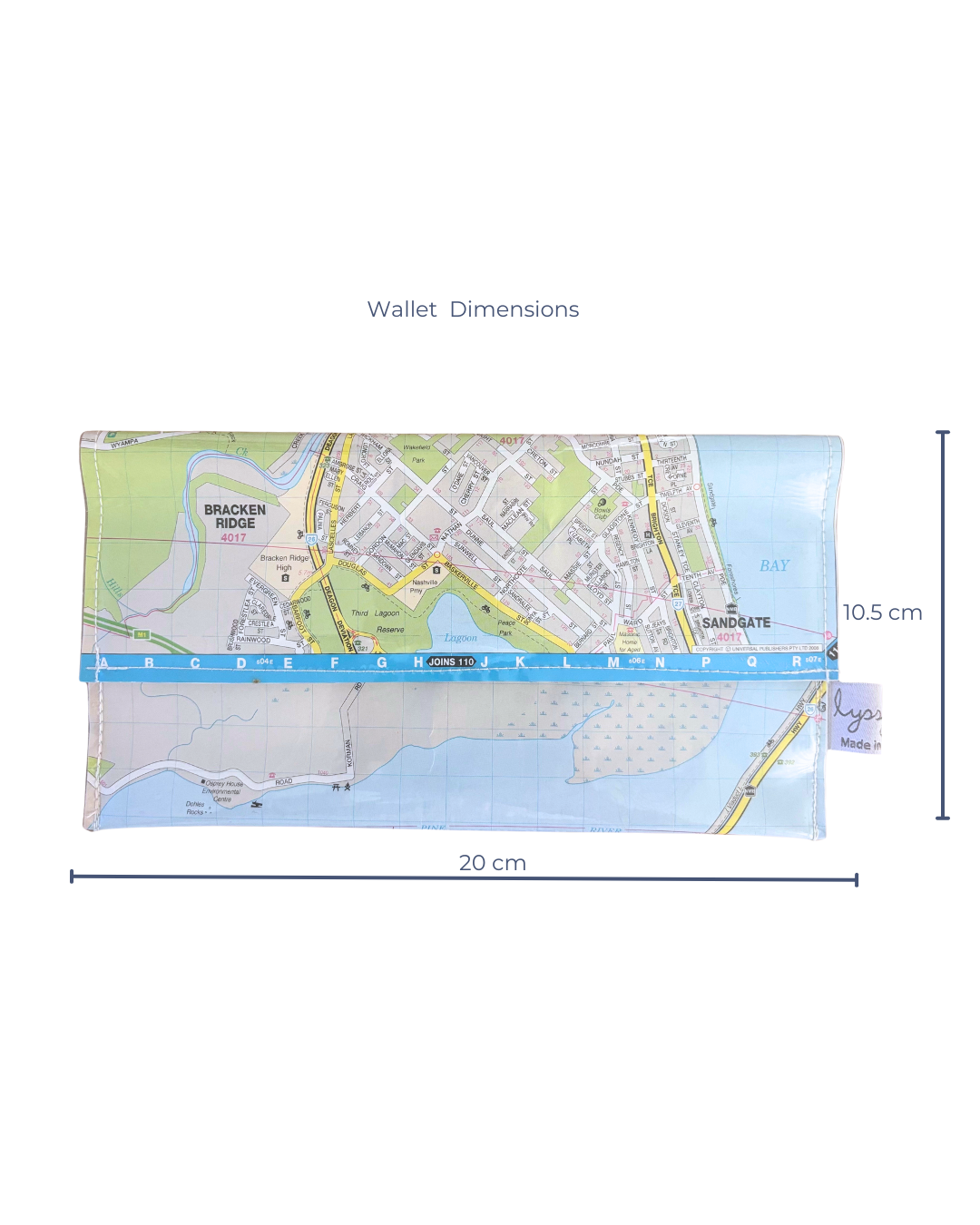 Recycled Street Map Wallet - Sandgate, Bracken Ridge, Brighton