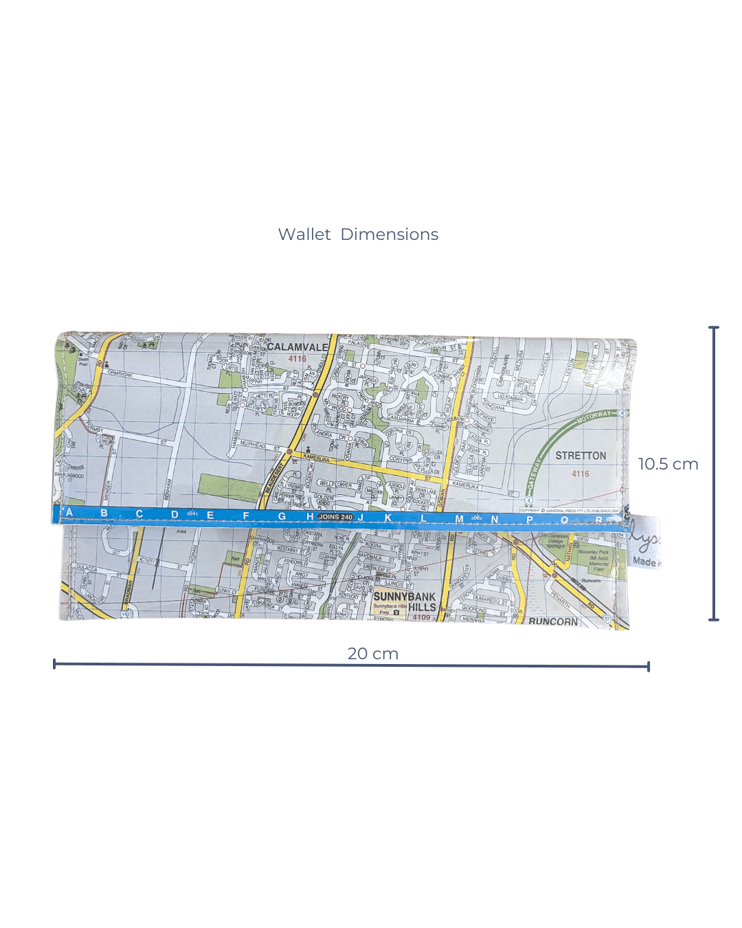 Recycled Street Map Wallet - Sunnybank, Calamvale, Runcorn, Algester