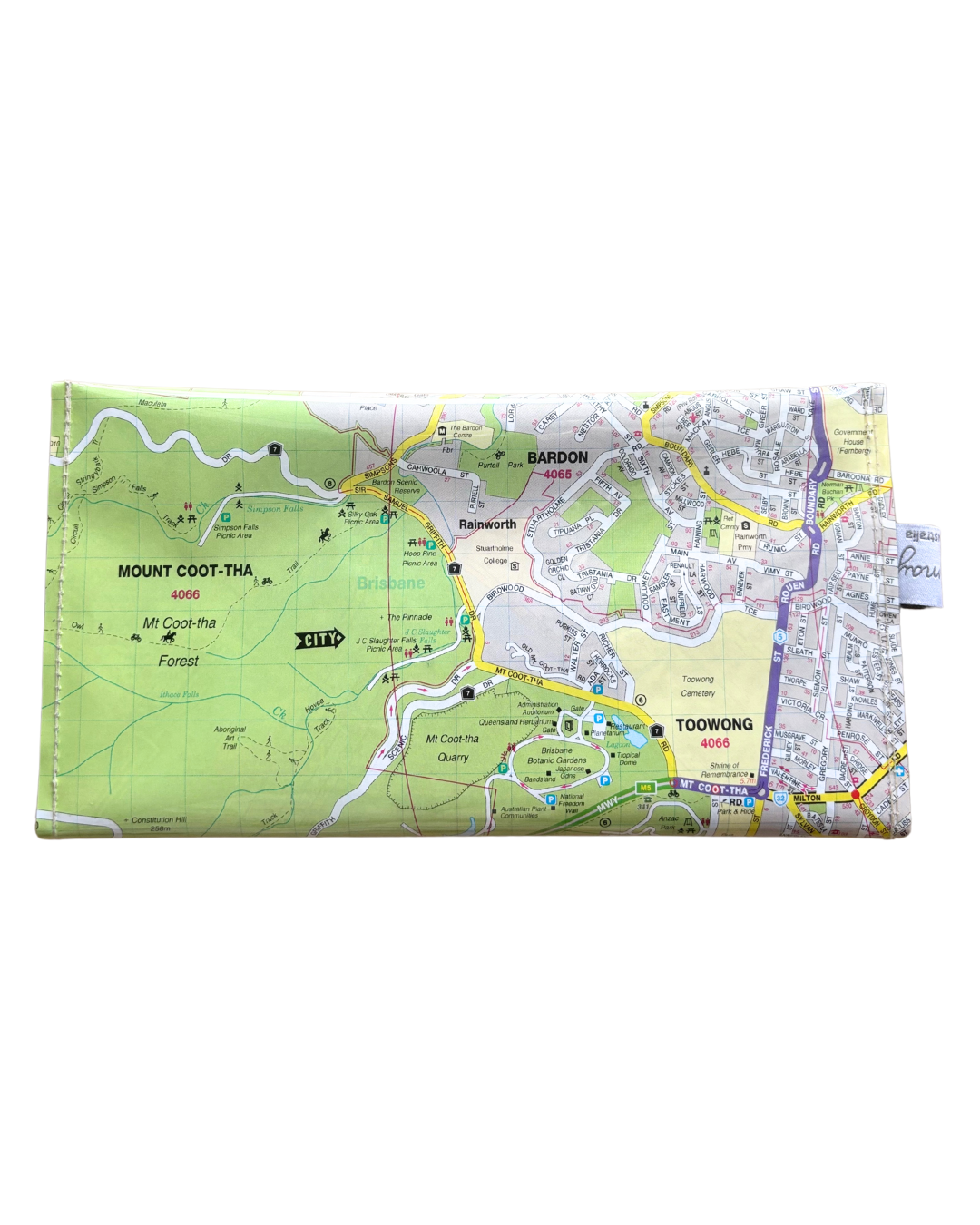 Recycled Street Map Wallet - Taringa, Ashgrove, Mount Coot-tha, Toowong, Bardon