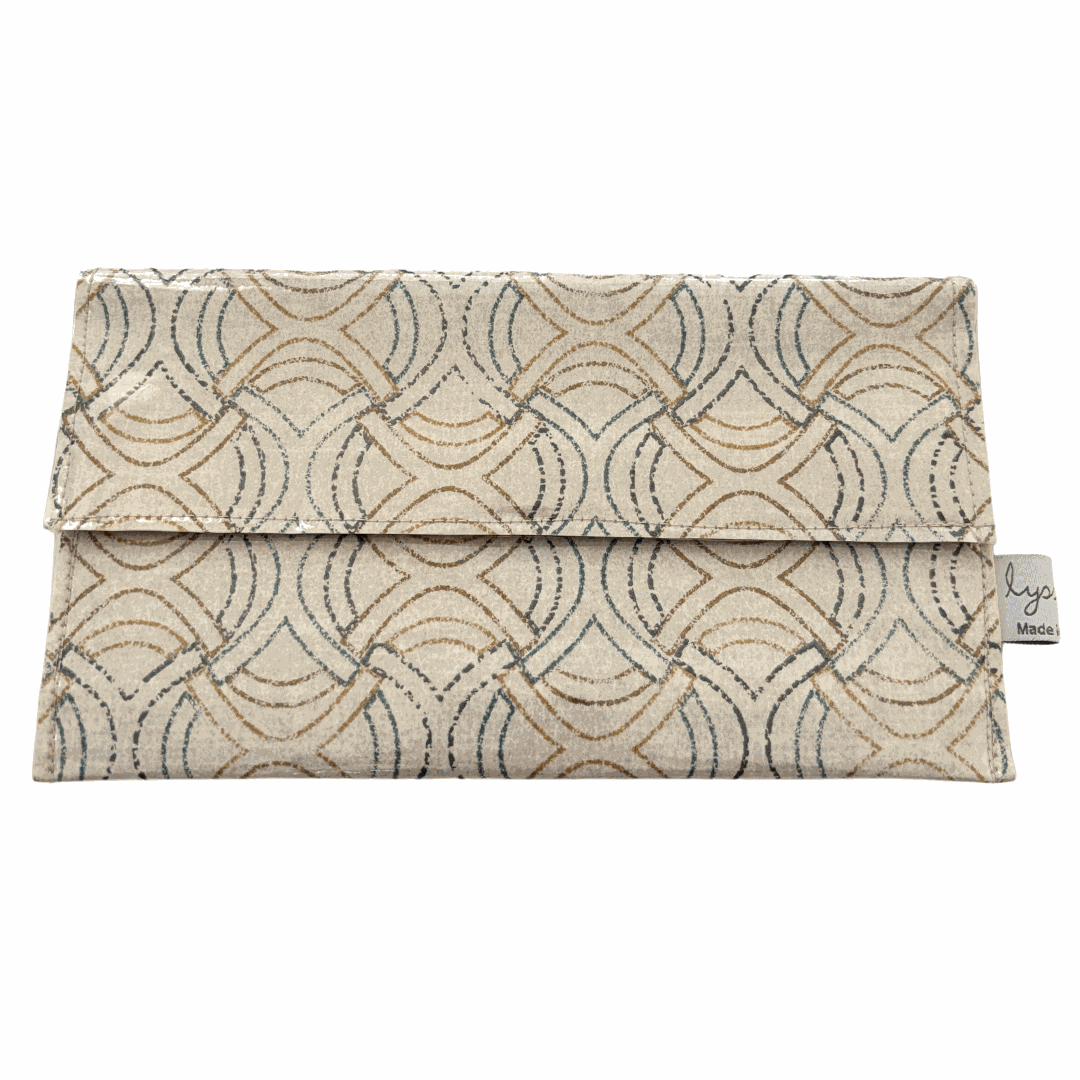handmade wallet created using upcycled wallpaper