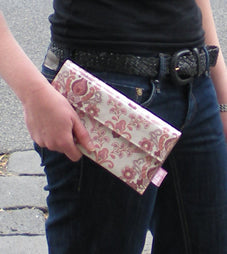 handmade wallet created using upcycled wallpaper