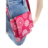 Cottage Garden Handprinted Cross Body Satchel in White and Rouge