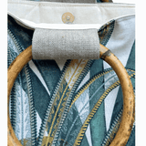 Port Douglas Days Large Shopper with Rattan Handles (Green)