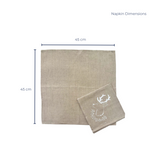 Christmas Deer and Garland Linen Napkins - White (Set of 4)