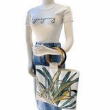 Port Douglas Days Large Shopper with Rattan Handles (Green)