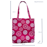 Handprinted Cottage Garden Handmade Shoulder Bag in White and Rouge