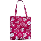 Handprinted Cottage Garden Handmade Shoulder Bag in White and Rouge