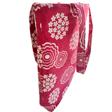 Handprinted Cottage Garden Handmade Shoulder Bag in White and Rouge