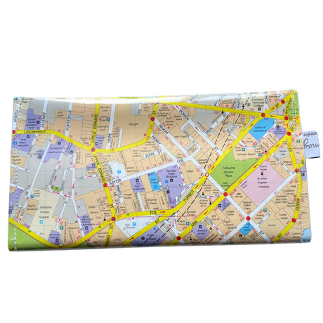 Recycled Street Map Wallet - Brisbane CBD, Spring Hill, Fortitude Valley