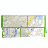 Recycled Street Map Wallet featuring Brisbane Airport maps made from vintage UBD street map pages with magnetic closure