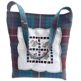 Fraser Tartan Bag – Embroidered Doily Pocket & Shoulder Strap