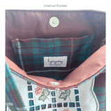 Fraser Tartan Bag – Embroidered Doily Pocket & Shoulder Strap