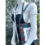 Fraser Tartan Bag – Embroidered Doily Pocket & Shoulder Strap