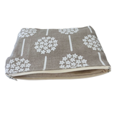 Hydrangeas in Cream on Natural Linen - Zip Purse