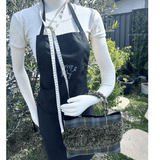 Weathered Gordon Tartan Bag – Handknitted Panel & Glass Bead Handles