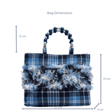 Clark Ancient Tartan Bag – Handknitted Panel & Beaded Handles