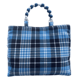 Clark Ancient Tartan Bag – Handknitted Panel & Beaded Handles